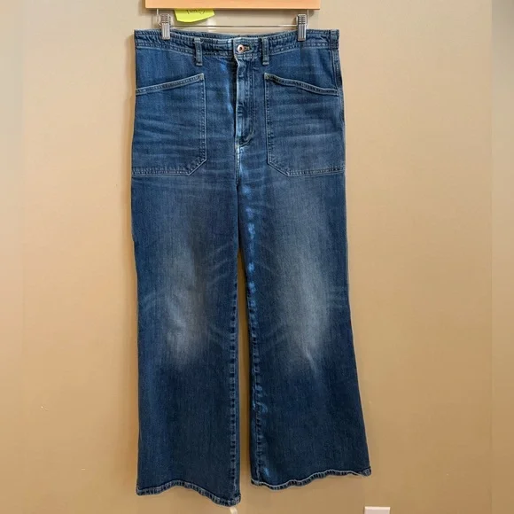 Pilcro Dark Carpenter Wide Leg Jeans - Picture 3 of 11